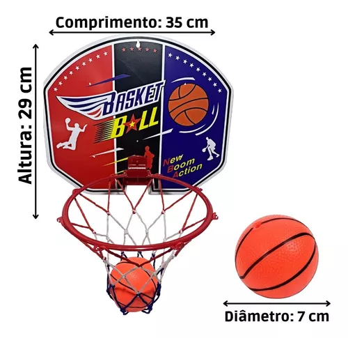 Kit Mini Jogo Basquete Aro Bola Tabela Rede Brinquedo Infantil - scale -  Basquete Infantil - Magazine Luiza