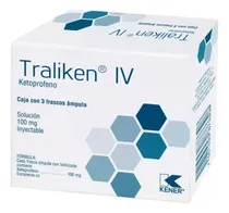 Comprar Ketoprofeno Iv 100 Mg Traliken 3 Frascos Ámpula Inyectable