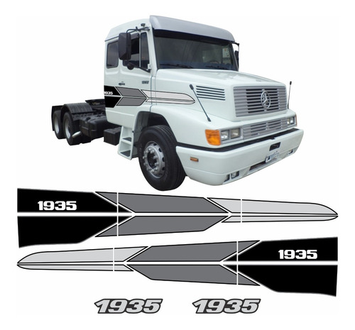Kit Adesivos Faixas Compatível Mercedes Benz Mb 1935 Cores