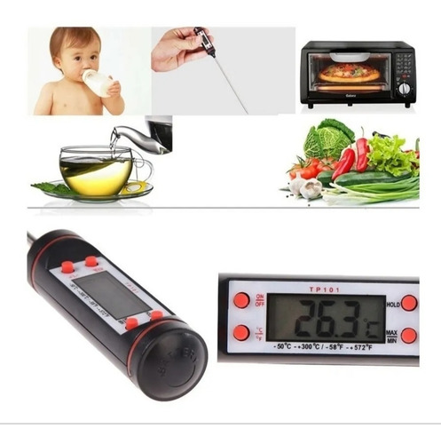 Imagen 2 de 8 de Termometro Digital Lcd Pincha Carne 50/300° Gastronómia
