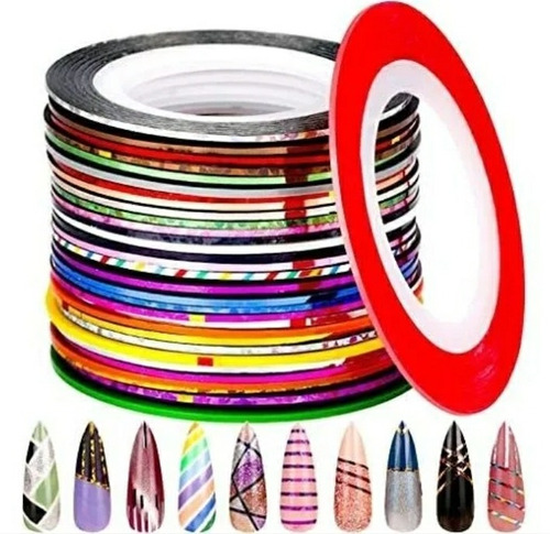 Imagen 4 de 7 de Cinta Decoración Para Uñas. Por 3 Unid. Manicura Y Pedicura