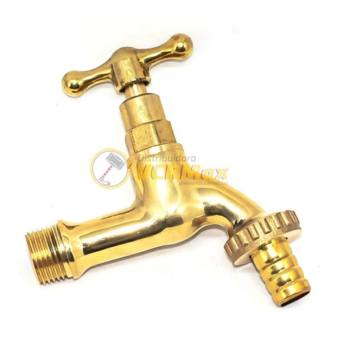 Imagen 2 de 10 de Canilla Manguera Y Riego Mariposa Bronce 1/2 Pulgada Latyn