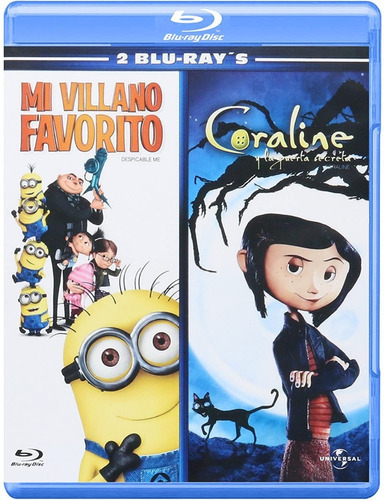 Duo Coraline + Mi Villano Favorito Blu Ray Peliculas Nuevo