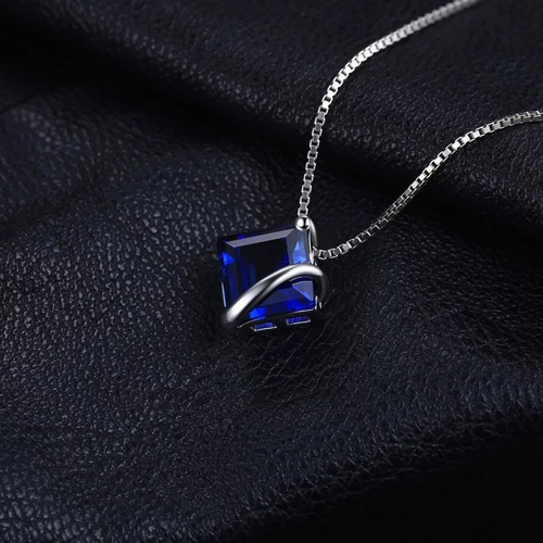 Collar Cadena Para Mujer Zafiro Azul Fabricado En Plata 925