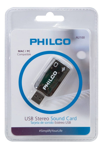 Tarjeta De Sonido Usb Philco Para Pc / Mac / Madidino