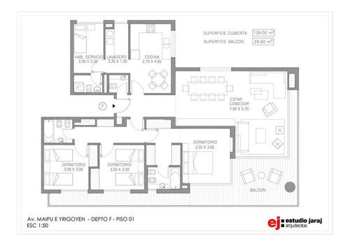 Yrigoyen Blvd · 4 Amb, Terraza 35 M2 ·