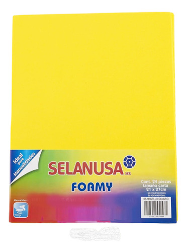 Foamy Tamaño Carta Liso 24 Pzas Manualidad Selanusa Color Amarillo mango
