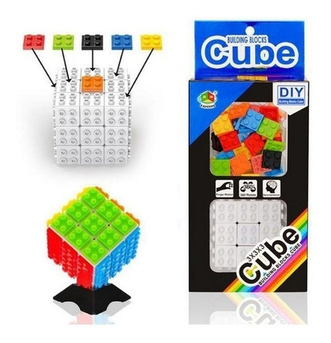 Imagen 1 de 5 de Cubo De Rubik Armable Encastre De Colores En Caja Casadorita