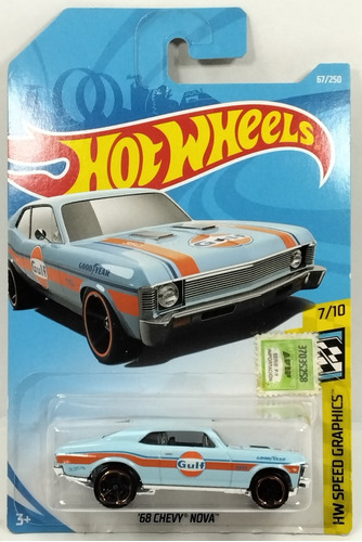 Hot Wheels '68 Chevy Nova Gulf Año 2019  C19