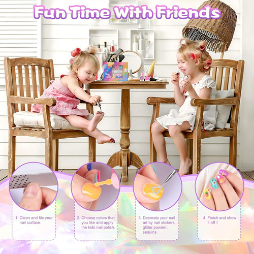 Juego De Esmaltes De Uñas Para Niños, No Tóxicos, A Base De