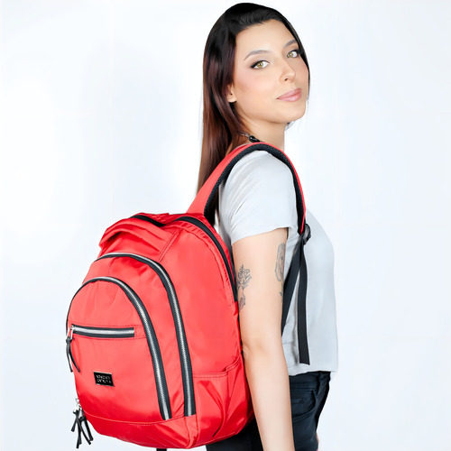 Mochila Porta Notebook Ekko Agarrate Catalina Color Rojo