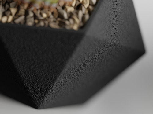 Maceta Maad3d De 10 Cm Para Plantas Diseño Geomético Negro Maceta 3d