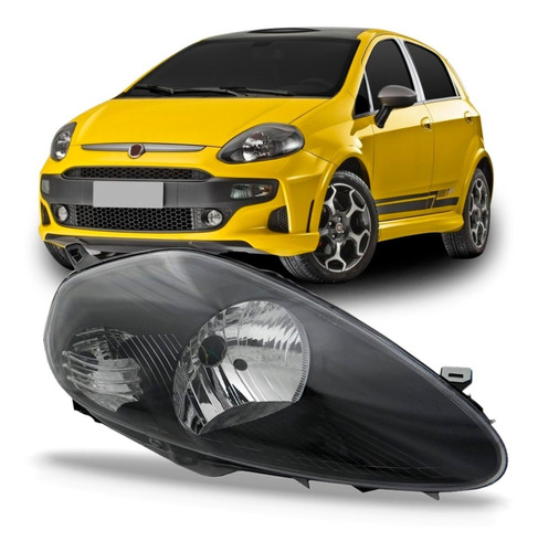 Farol Punto 2007/2012 Elétrico Máscara Negra Soquete Oval