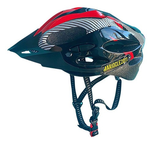 Capacete Ciclismo Led De Sinalização Regulável Bike Proteção Cor Vermelho Tamanho Tamanho único