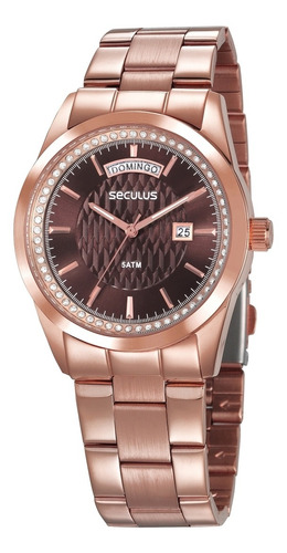 Relógio Seculus Feminino Analógico Rose Gold 35002lpsvrs1