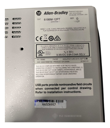 Allen Bradley 6186m-12pt 1200m Versaview Indus