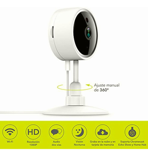 Cámara Ip Inteligente Wifi Para Interior Full Hd 1080p Con