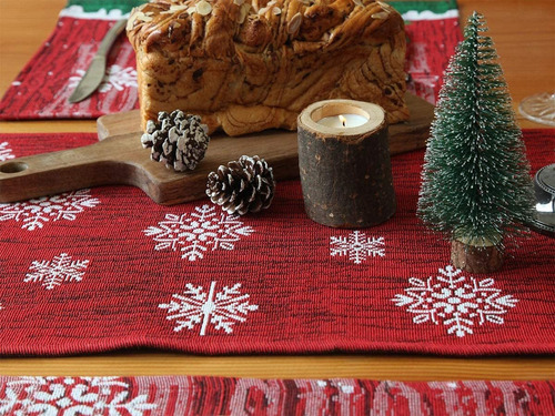 . Camino De Mesa Con Adornos Navideños Mantel Muñeco De