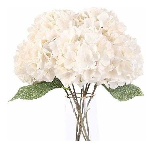 Hortensias Artificiales De Seda Ramo X5 Flores - Blanco