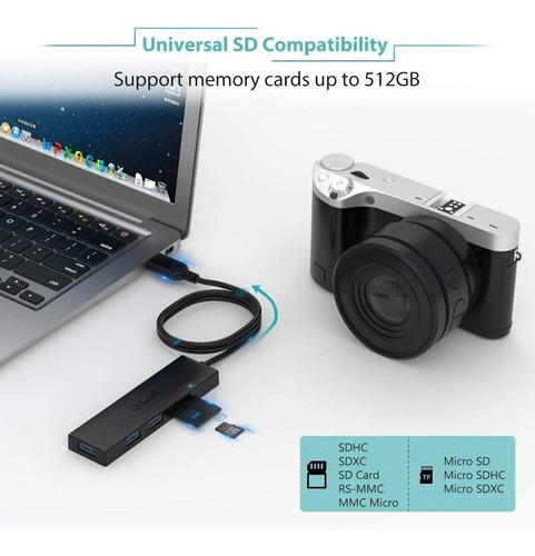 Hub Usb 3.0 -lector Memoria Premium Compatible Anker Sd
