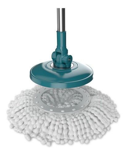 Esfregão Mop Giratorio 8 Litros Com Cesto Cabo Regulavel 360 Cor Cinza