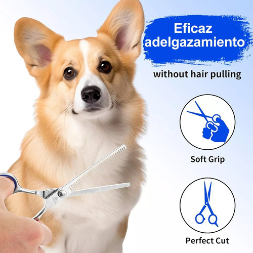 Kit Tesoura Reta E Curva Petshop Tosa Profissional 5pçs