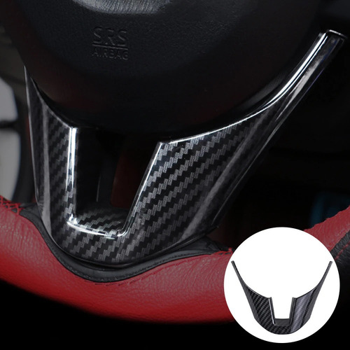 Moldura Volante Fibra Carbono P/ Mazda 3 2 6 Cx3 Cx5 2014-16