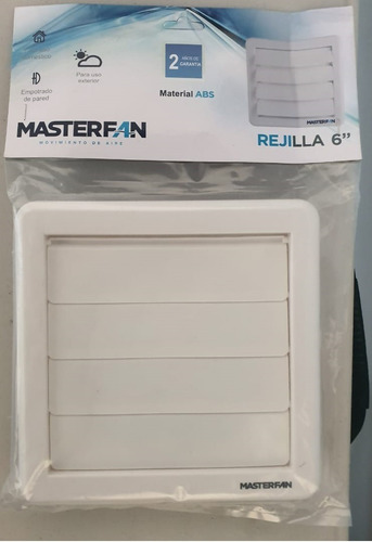 Imagen 5 de 8 de Rejilla Para Ducto 6 Pulgadas Blanco Masterfan