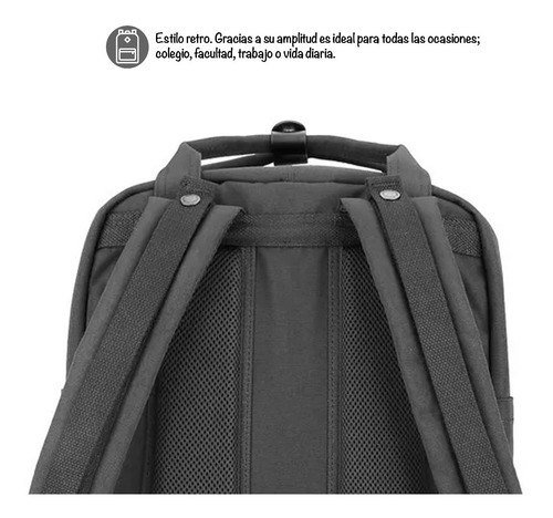 Imagen 5 de 10 de Mochila Bolso Himawari 1010 Retro Xl