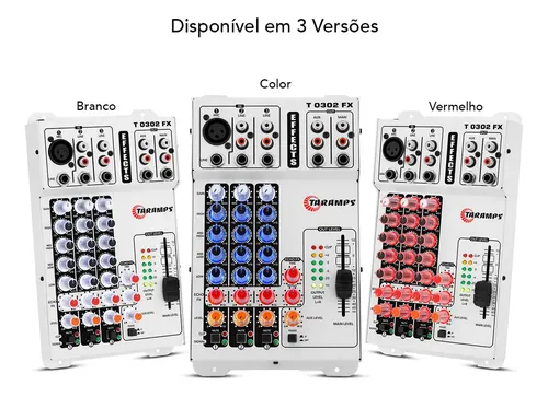 Mesa Som Taramps T0302 Fx Efeito Echo 3 Canais T0302 FX BRANCO