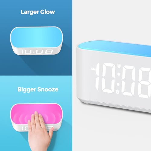 Reloj Despertador De Pantalla Grande Con 2 Alarmas Y Luz Noc