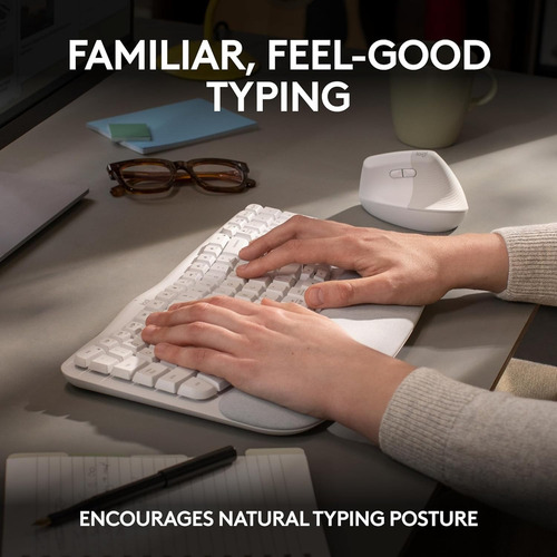 Teclado Logitech Wave Keys Inalámbrico Bluetooth Blanco Esp