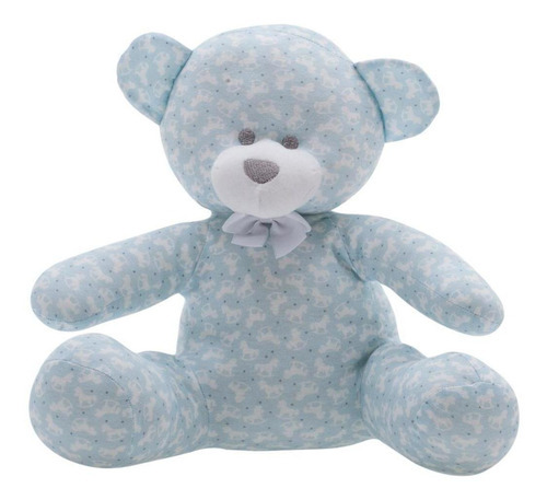 Urso De Pelúcia Estampado Azul Zip Toys