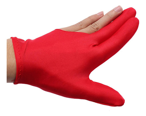 Guantes De 3 Dedos Para Jugar Pool - Rojo