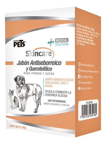 M S Skincare Jabón Anti: Seborrea Grasa Hongos Perro Y Gato 