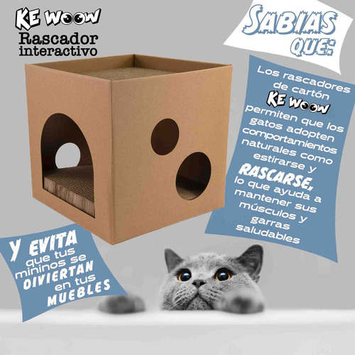 Rascador Ke Woow Premium Juguete Con Pelotas O Escondites