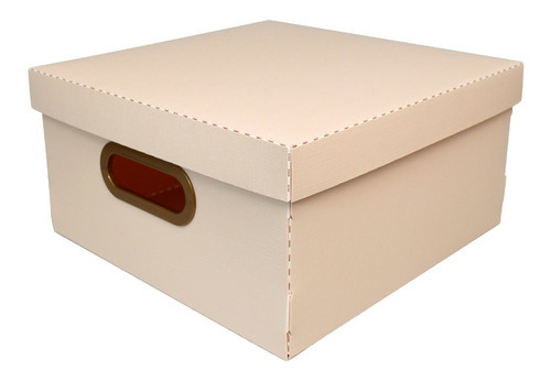 Caja Organizadora Cuadrada Plástica Símil Lino 29x29x15 Color Rosa claro