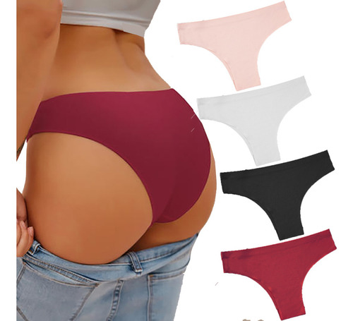 Pack De 4 Bikinis Bragas Tangas Sin Costura Mayoreo