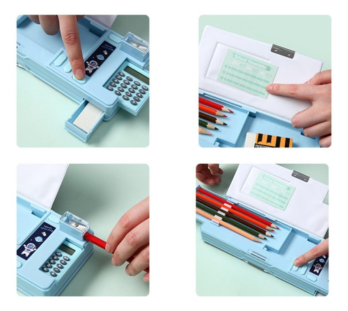 Estuche Niñas Con Calculadora Y Sacapuntas, Caja De