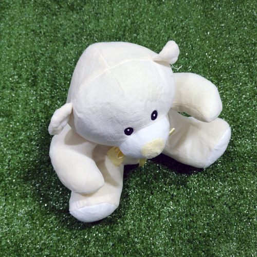 Urso Pelucia Fofo Macio Com Lacinho Antialergico Creme