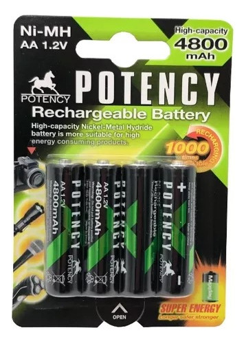 4 Cartelas Pilha  Aa 4800mah P/ Xbox C/ 4 Unidades