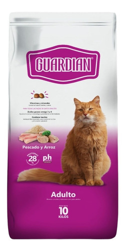 Alimento Para Gato Guardian Adulto Pescado Y Arroz 10 Kg