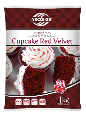 Mistura Para Cupcake Red Velvet 1 Kg Arcolor 