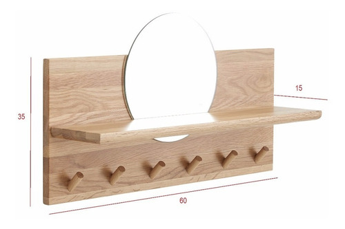 Repisa Espejo Perchero 02 Moderno Hipster Divaningenieria