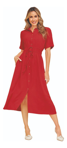 Vestido Casual Mujer Color Rojo 513-79