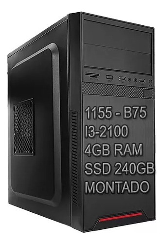 Cpu Pc I3 2100 - 2° Geração, 4gb Ram Ddr3, Ssd 250gb,  Wifi