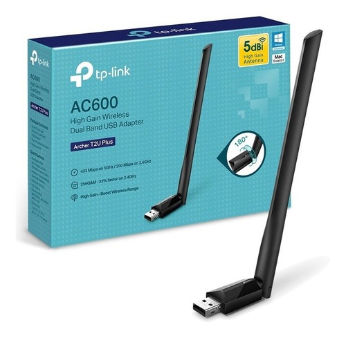 Adaptador Wifi Usb Tp-link Archer T2u Plus  Dual Band Ac600