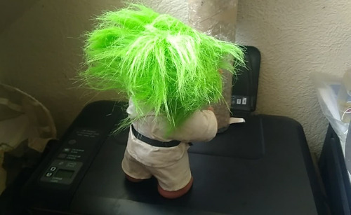 1985 Dam Denmark Norfin Troll Green Hair Karate Kidd 26 Cms (Usado)