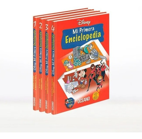 Mi Primera Enciclopedia  Disney, 4 Tomos, Editorial Océano