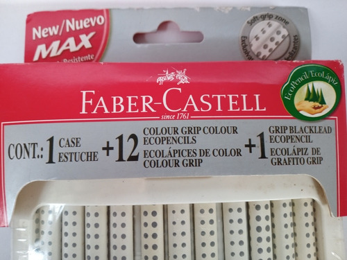 Lápices Faber Castell Grip Max X 12 Con Estuche